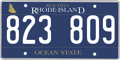 RI license plate 823809
