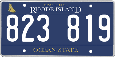RI license plate 823819