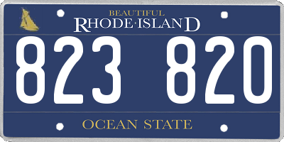 RI license plate 823820