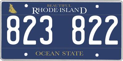 RI license plate 823822