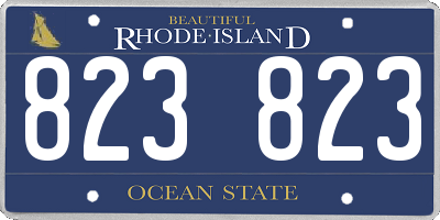 RI license plate 823823