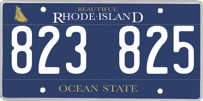 RI license plate 823825