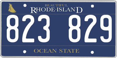 RI license plate 823829