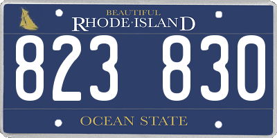 RI license plate 823830