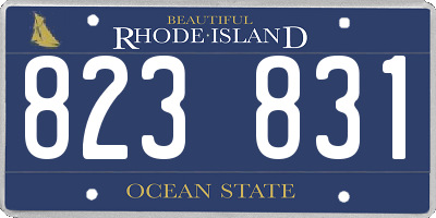 RI license plate 823831