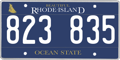RI license plate 823835