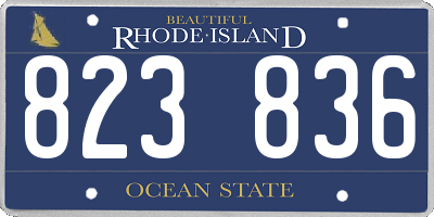 RI license plate 823836