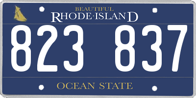 RI license plate 823837