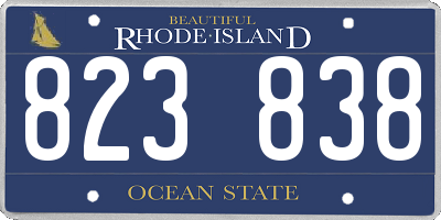 RI license plate 823838