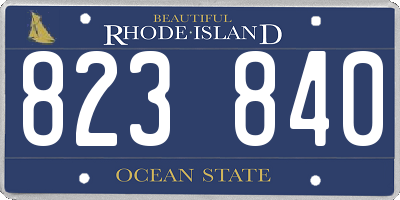 RI license plate 823840