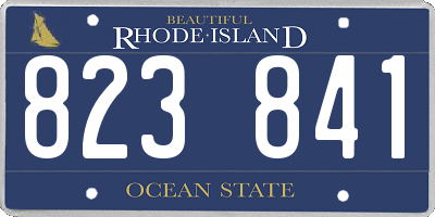 RI license plate 823841