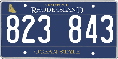 RI license plate 823843
