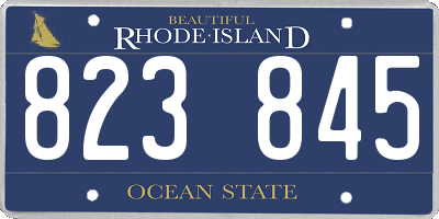 RI license plate 823845