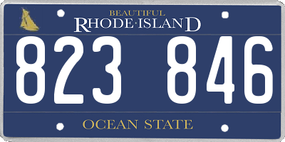 RI license plate 823846