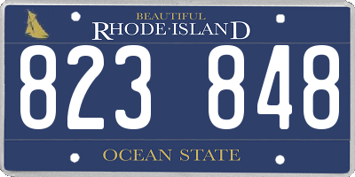 RI license plate 823848
