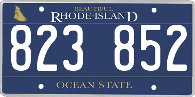 RI license plate 823852