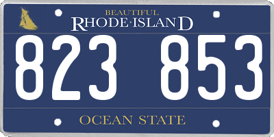 RI license plate 823853
