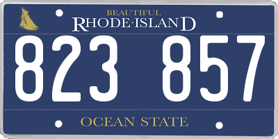 RI license plate 823857
