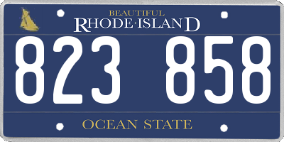 RI license plate 823858