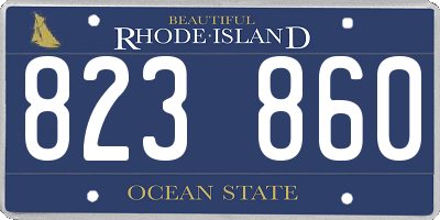 RI license plate 823860