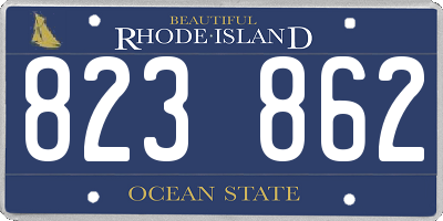 RI license plate 823862
