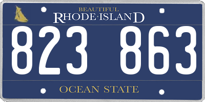 RI license plate 823863