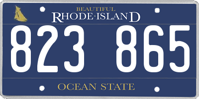 RI license plate 823865
