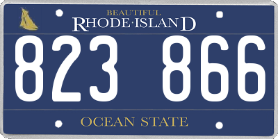 RI license plate 823866