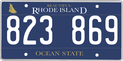 RI license plate 823869
