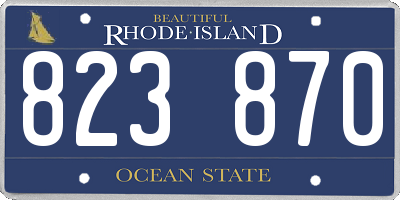 RI license plate 823870