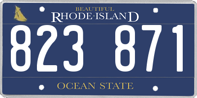 RI license plate 823871