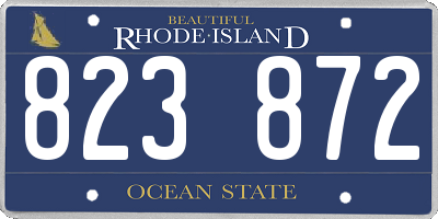 RI license plate 823872