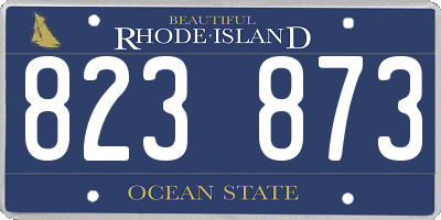 RI license plate 823873
