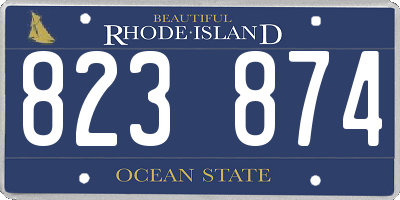RI license plate 823874