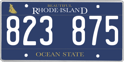 RI license plate 823875