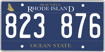 RI license plate 823876