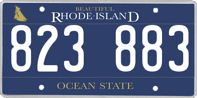 RI license plate 823883