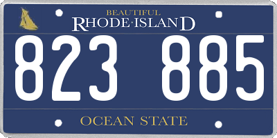 RI license plate 823885