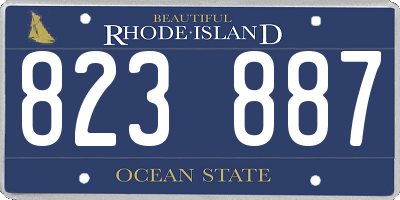 RI license plate 823887