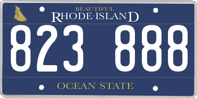 RI license plate 823888
