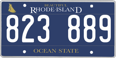 RI license plate 823889