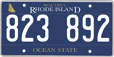 RI license plate 823892