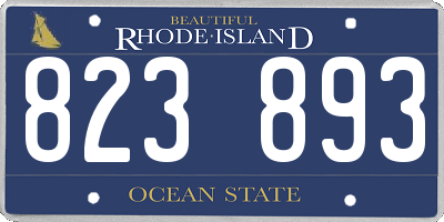 RI license plate 823893