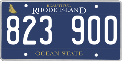RI license plate 823900