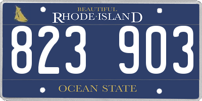 RI license plate 823903
