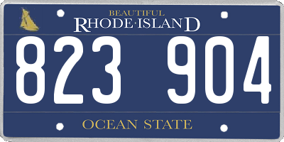 RI license plate 823904