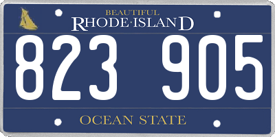 RI license plate 823905