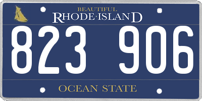 RI license plate 823906