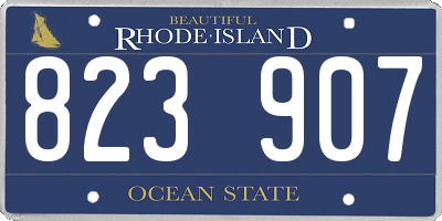 RI license plate 823907