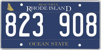 RI license plate 823908